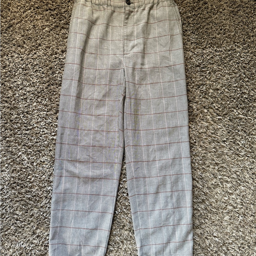 Madewell Plaid Tapered High Waisted Trouser Pants size 2